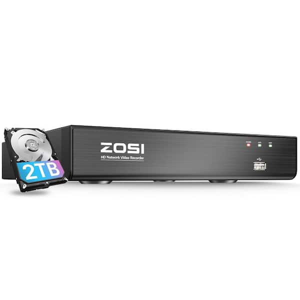 ZR08SQ ZR08HQ 4K 8MP 8-Channel POE 2TB NVR Surveillance System Only Work with Same Brand Wired 2MP 5MP 8MP IP Camera