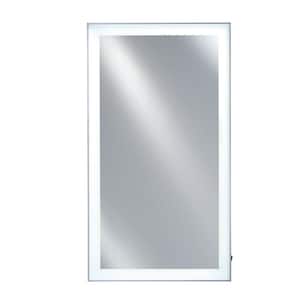 Illume 20 in. W x 36 in. H Framed Rectangular LED Light Bathroom Vanity Mirror in Silver