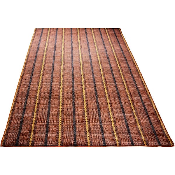 5x7 Straw Burnt Orange Area Rug