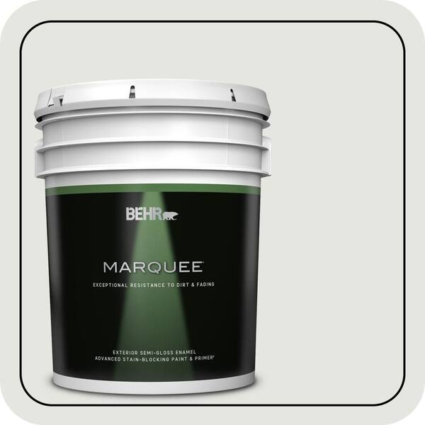 BEHR MARQUEE 5 gal. #BXC-89 Maritime White Semi-Gloss Enamel Exterior Paint & Primer