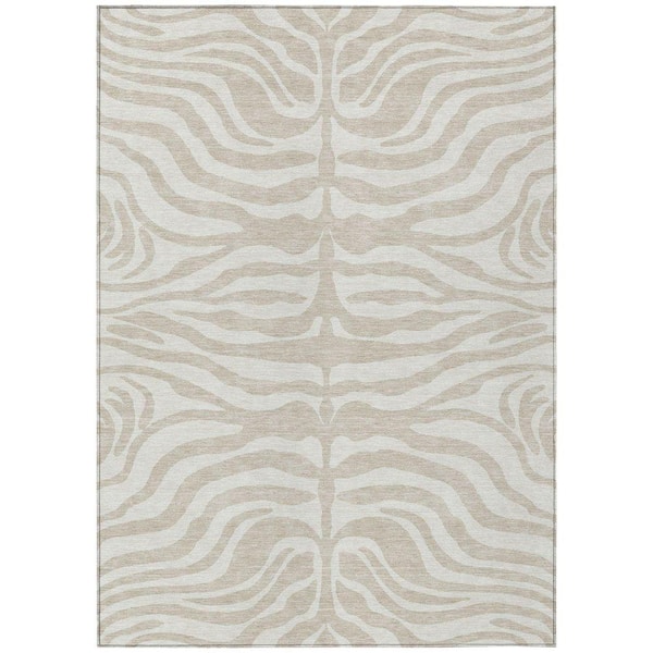 Chantille Machine Washable Indoor/Outdoor Abstract ACN1042 Beige 8 ft. x 10 ft. Area Rug