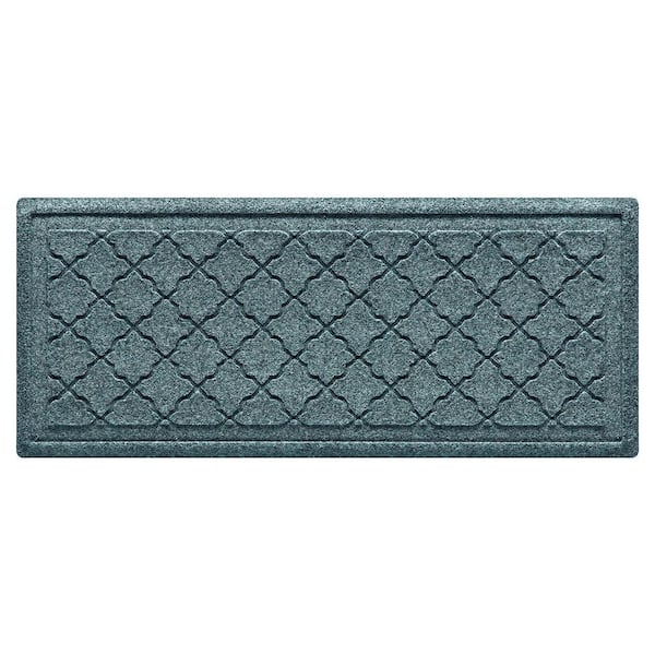 Bungalow Flooring Waterhog Cordova 15 in. x 36 in. PET Polyester Indoor Outdoor Boot Tray Bluestone