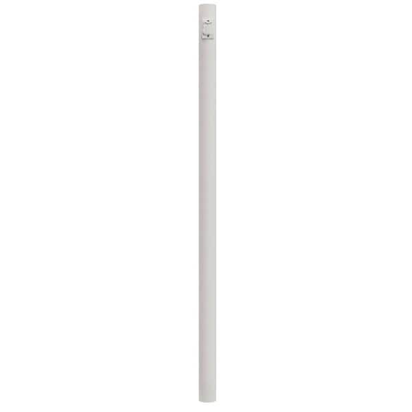 SOLUS 7 ft. White Outdoor Direct Burial Lamp Post with Convenience Outlet fits 3 in. Post Top Fixtures