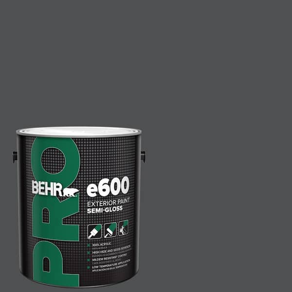 1 gal. #PPU26-01 Satin Black Semi-Gloss Acrylic Exterior Paint