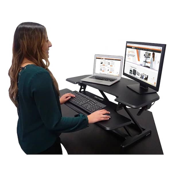 Victor 36 in. Corner Black Standing Desk with Adjustable Height