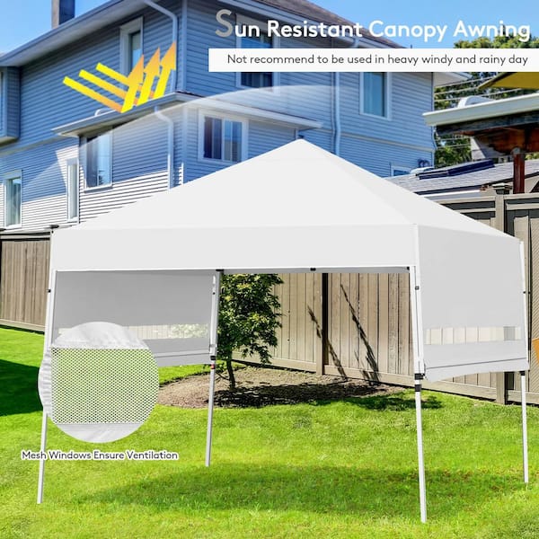 17 ft. x 10 ft. Foldable Pop Up Canopy with Adjustable Dual Awnings