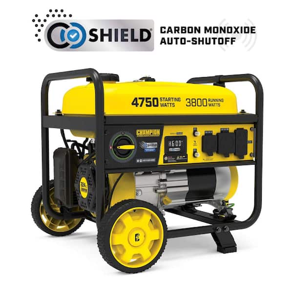 4750/3800-Watt Recoil Start Gasoline Powered RV Ready Portable Generator with CO Shield, CARB