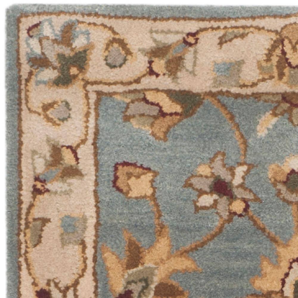 Regal Elegance Hand-Tufted Wool Runner Rug in Blue and Beige