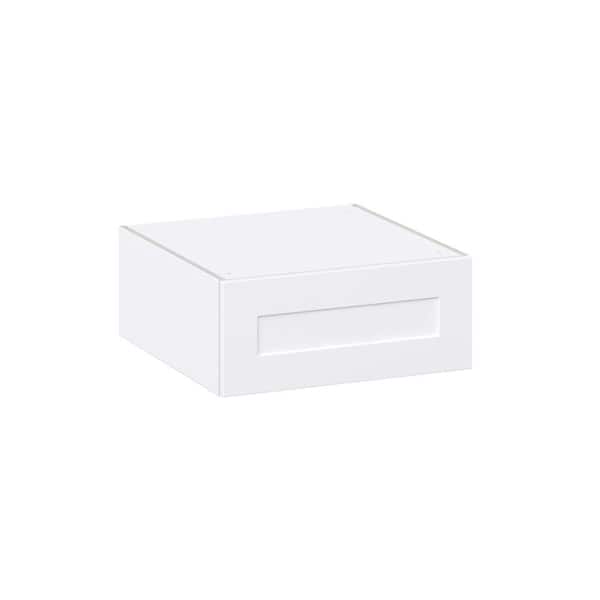J COLLECTION Roseland 24 in. W x 24 in. D x 10 in. H Assembled Shaker Wall Bridge Kitchen Cabinet in Warm White with Lift Up Door