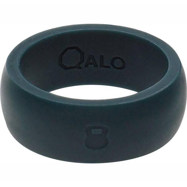 QALO Men's Slate Grey Classic Silicone Wedding Ring with Kettlebell