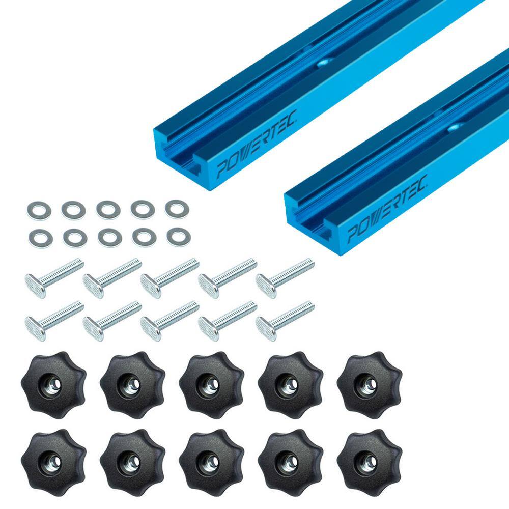 POWERTEC 36 in. x 2-Double-Cut Profile Universal T-Track and