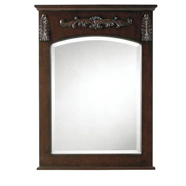 Home Decorators Collection Chelsea 22 in. W x 32 in. H Rectangular Wood Framed Wall Bathroom Vanity Mirror in Antique Cherry