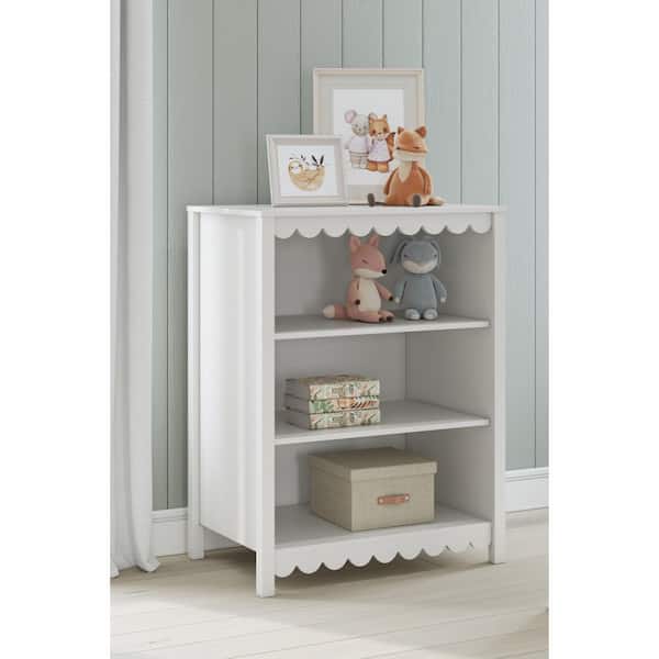 Hallityn 41.14 in. Tall White Wood 2-Shelf Standard Bookcase