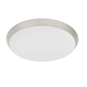 15 in. Brushed Nickel Integrated LED Dimmable Selectable CCT Flush Mount Indoor Ceiling Light