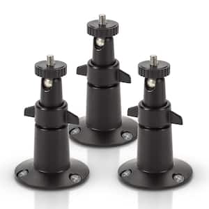 Security Wall Mount Adjustable Indoor/Outdoor for Arlo Pro, Pro 2, Pro 3, Pro 4, Ultra, Ultra 2 Cameras (3-Pack, Black)