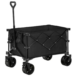 6.4 cu. ft. Wagon Cart 220 lbs. Load Collapsible Folding Cart Carbon Steel Utility Garden Cart with Tank Wheels