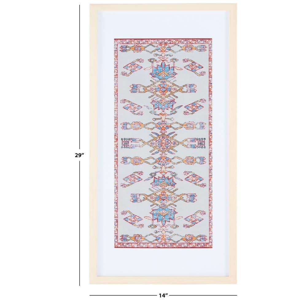 Khadijah Blue and Orange Framed Textile Wall Art