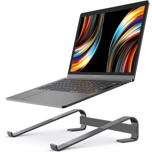 Etokfoks Aluminium Portable Removable Laptop Riser Compatible with 10 in. to 18 in. Laptops in Black