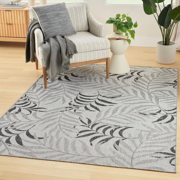 Garden Oasis Grey 4 ft. x 6 ft. Nature-inspired Contemporary Area Rug