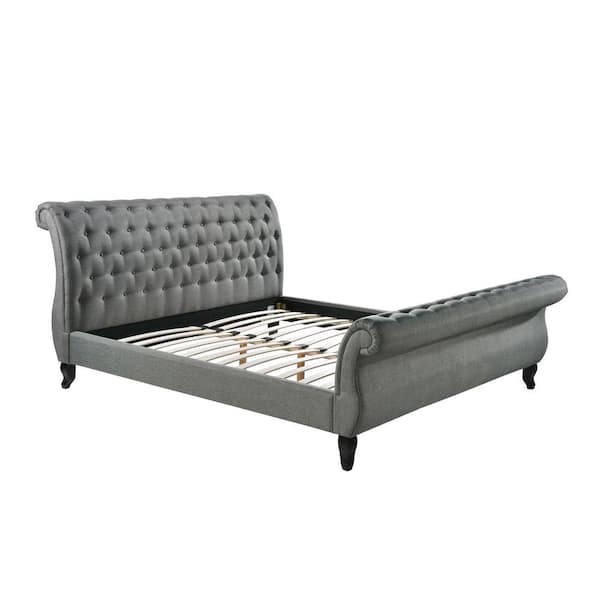 luxeo Nottingham Gray King Sleigh Bed
