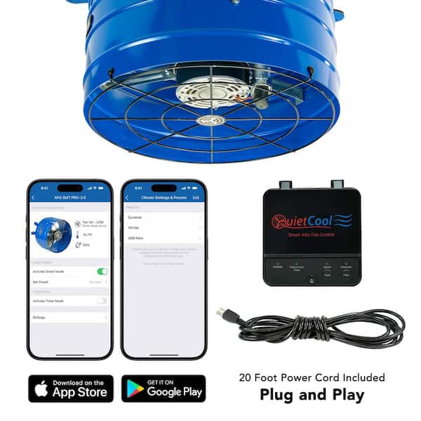 QuietCool - 1945 CFM Smart App Controlled 2-Speed Gable Mount Electric Attic Fan