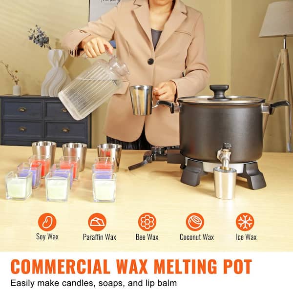 5 L Wax Melter for Candle Making, Large Electric Wax Melting Pot Easy Pour Spout 4-level Temperature Control, Easy Clean