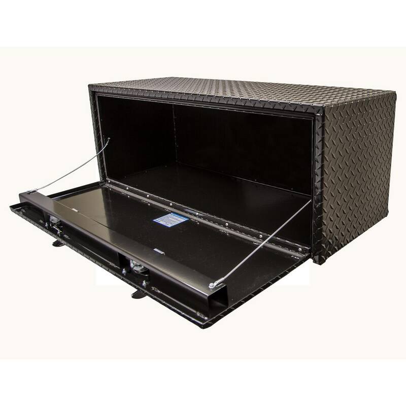 18 in. x 18 in. x 48 in. Gloss Black Diamond Tread Aluminum Underbody Truck Tool Box