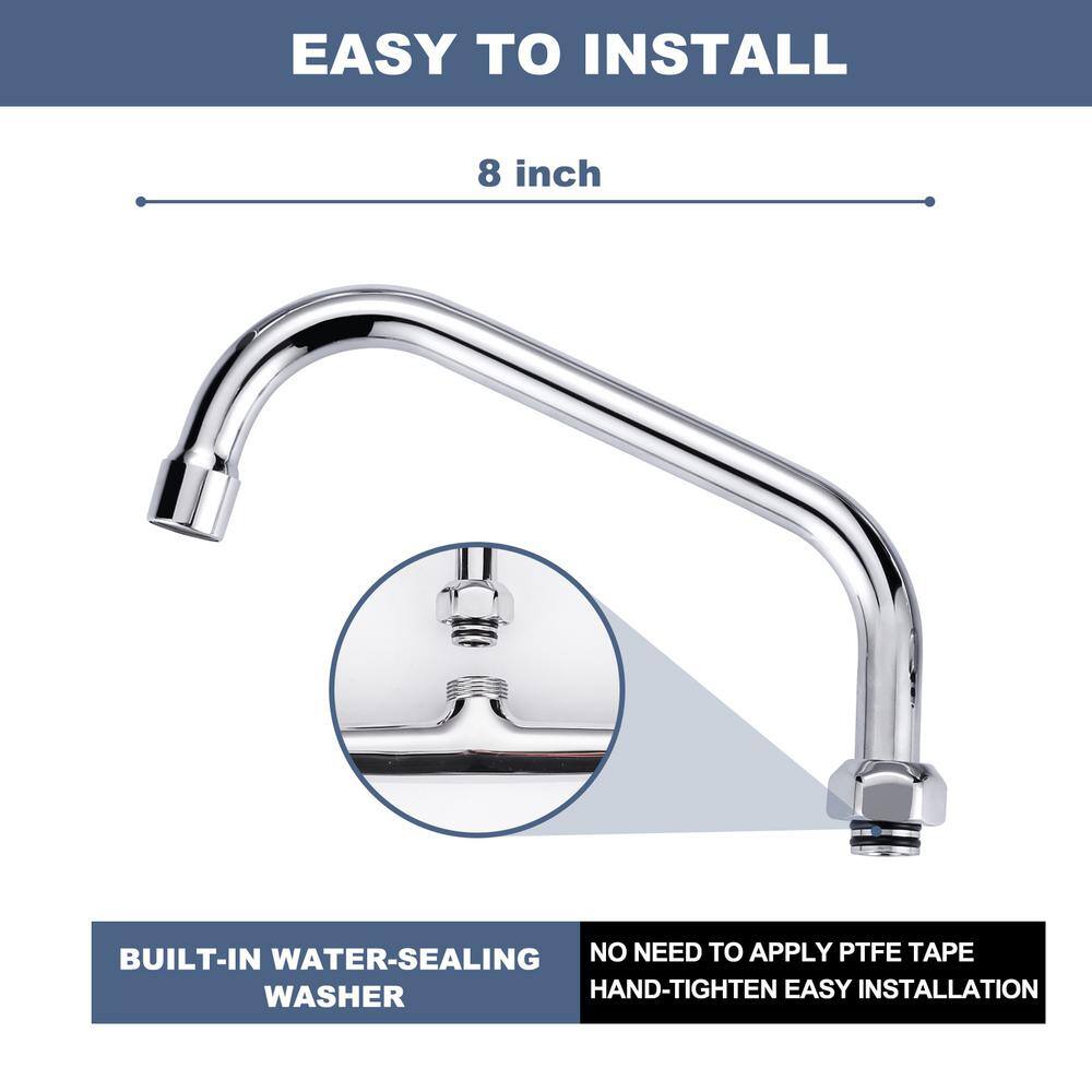 Polished Chrome Double Handle Deck Mounted Kitchen Faucet