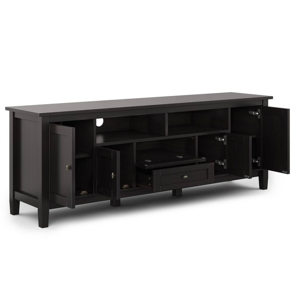Warm Shaker 72" Solid Wood TV Stand in Hickory Brown