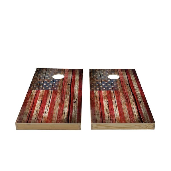 Rustic American Flag Cornhole Game Board, Zazzle