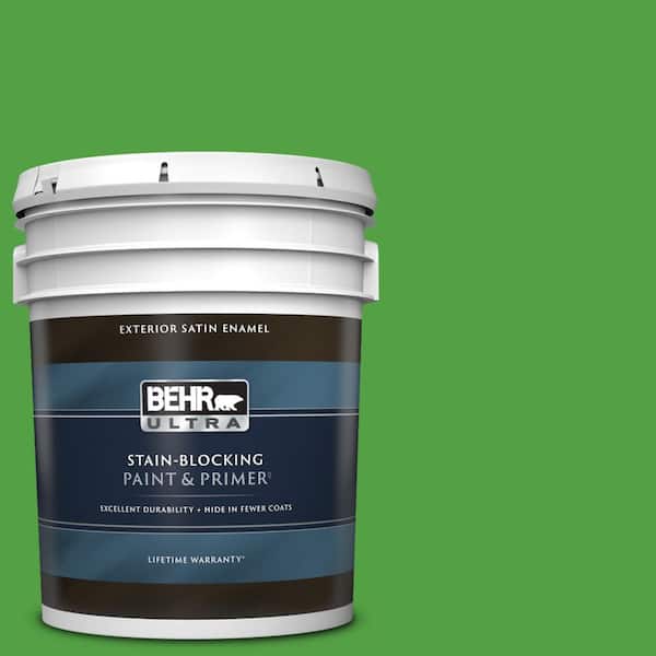 BEHR ULTRA 5 gal. #S-G-440 Green Acres Satin Enamel Exterior Paint & Primer