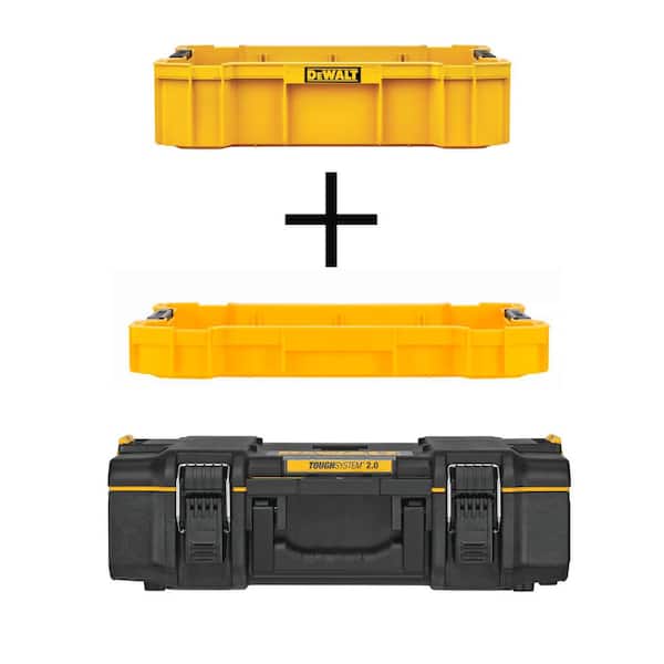 DEWALT TOUGHSYSTEM 2.0 22 in. Deep Tool Tray, TOUGHSYSTEM 2.0 Shallow Tool Tray and TOUGHSYSTEM 2.0 22 in. Small Tool Box