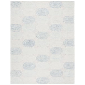 Abstract Ivory/Blue 8 ft. x 10 ft. Abstract Geometric Area Rug