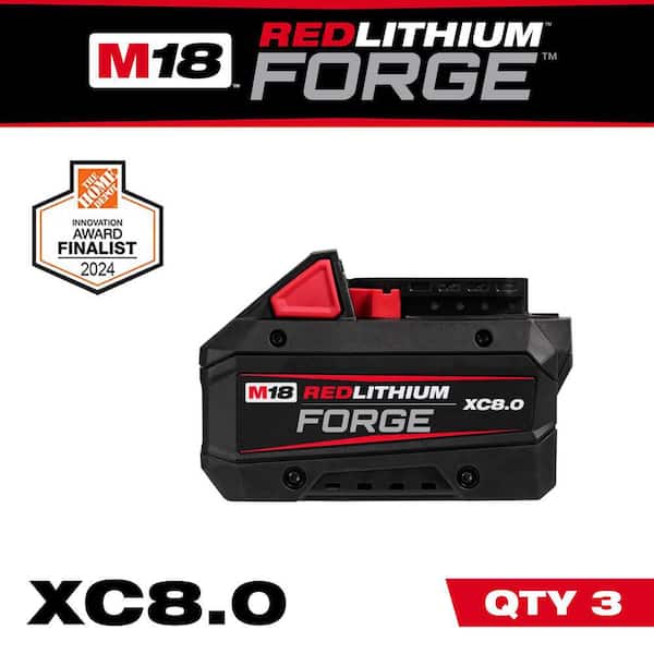 M18 18V Lithium-Ion REDLITHIUM FORGE XC 8.0 Ah Battery Pack (3-Pack)