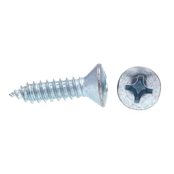 Prime-Line 9017876 Sheet Metal Screw Pack of 50 Flat Head Phillips #14 X 2-1/2 in Zinc Plated Steel Self-Tapping