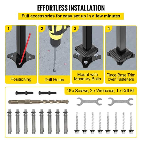 Iron Railing Mounts Wrought Iron Railing Mounts VEVOR Handrails For Outdoor Steps, Fit 2