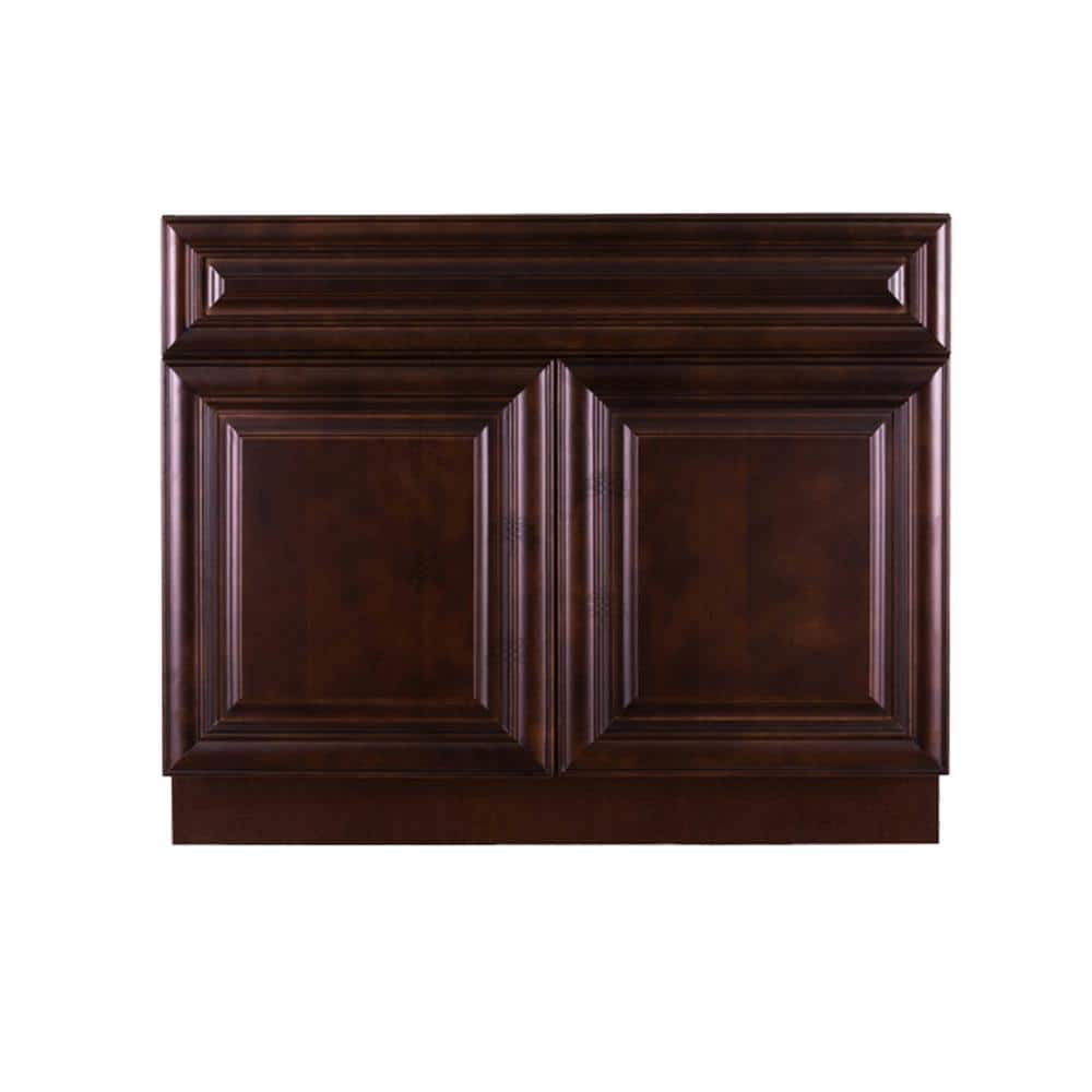 Edinburgh Espresso Plywood Raised Panel Stock Assembled Base Kitchen Cabinet (42 in. W x 34.5 in. H x 24 in. D) price history on PriceWatchPro