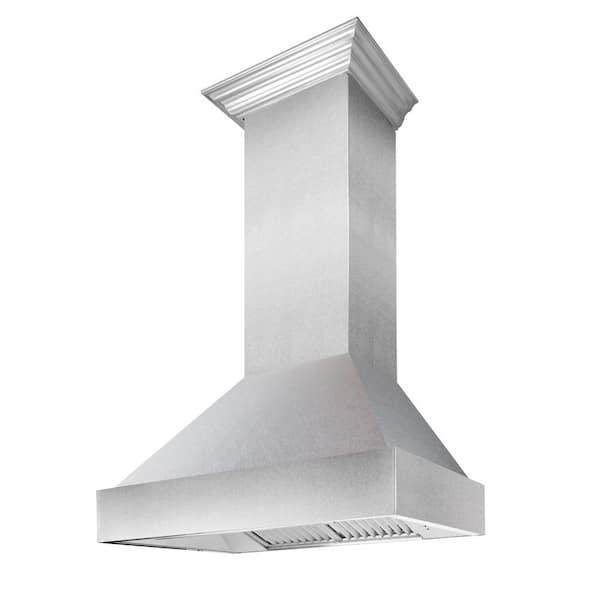 ZLINE Kitchen and Bath 30 in. Satin Stainless Steel Wall Mount Range Hood
