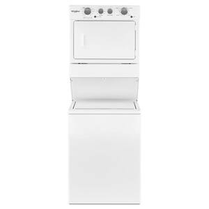 3.5 cu. ft. Stacked Washer and Electric Dryer with 9-Wash Cycles and Auto Dry in White