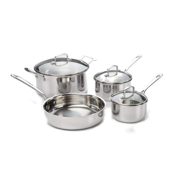 New in Box Excel Steel 5 Piece 18/10 Stainless Steel Cookware Set
