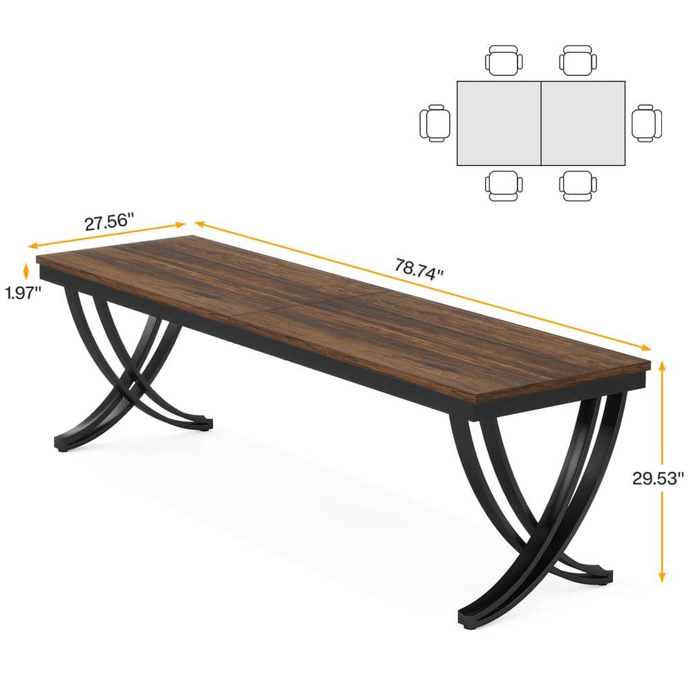 Measurement diagram of the Moronia rectangular desk showing dimensions.