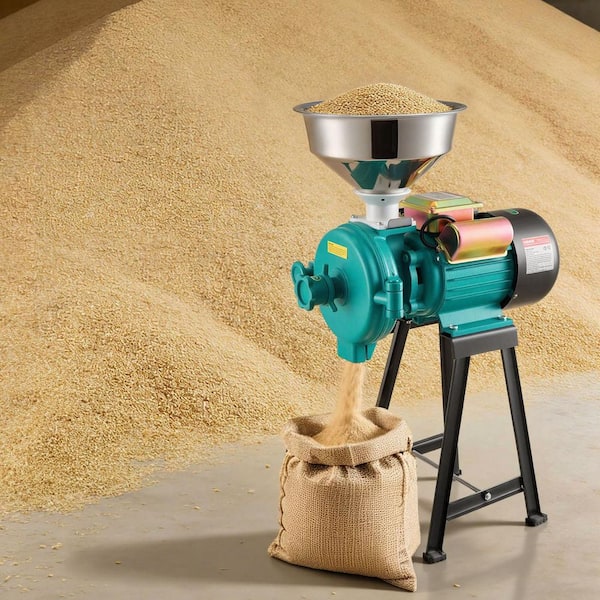 Electric Grain Mill Grinder, 1500-Watt Cast Iron Pulverizer Powder Machine with Non-Slip Rubber Feet, 110 lbs. /H