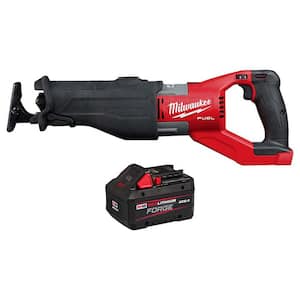 M18 FUEL 18V Lith-Ion Brushless Cordless Super SAWZALL Reciprocating Saw w/M18 REDLITHIUM FORGE XC 8.0 Ah Battery Pack