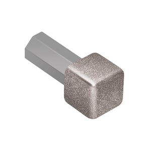 Quadec Stone Grey Textured Color-Coated Aluminum 1/2 in. x 1 in. Metal Inside/Outside Corner