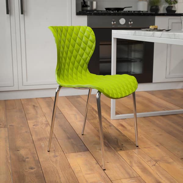 Plastic Stackable Chair in Green (Set of 4)