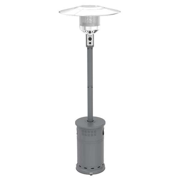 Sundara 48,000 BTU Matte Grey Propane Standing Patio Heater with Wheels