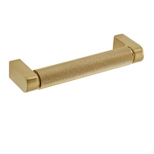Kent Knurled 4 in. (102 mm) Satin Brass Drawer Pull