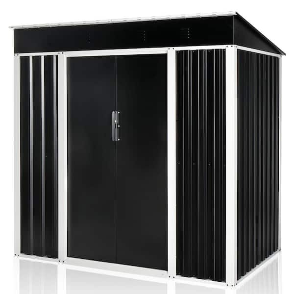 6 ft. W x 4 ft. D Metal Shed with Sliding Door (19 sq. ft.）