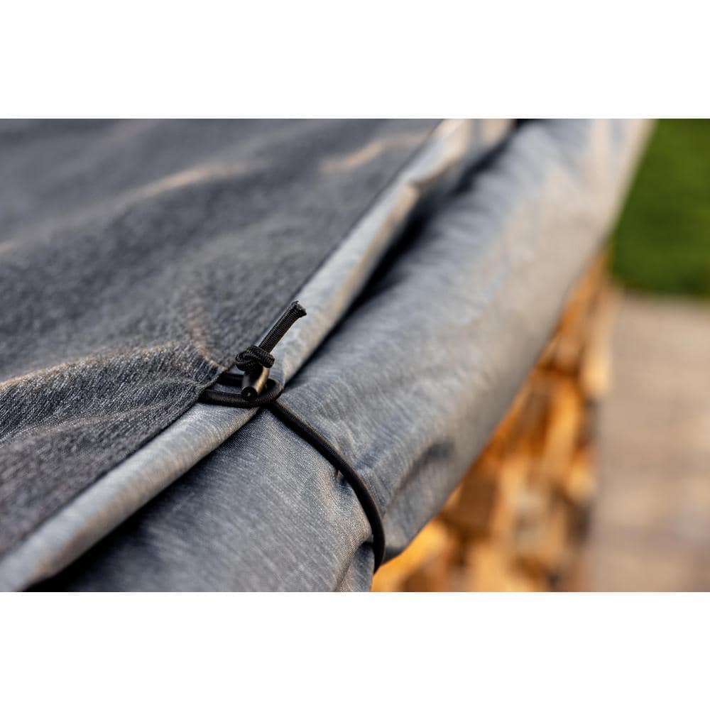 Expandable Black Powder Coated Steel Firewood Rack with Cover