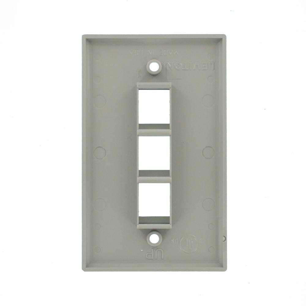 Gray High-Impact Plastic Single-Gang 3-Port Wall Plate